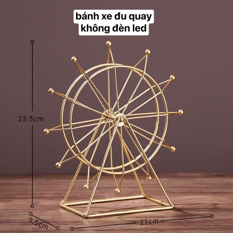 ( Đồ trang trí )  Vòng Xoay , Bánh Xe Đu Quay Để Bàn Mạ Gold Phong Cách Bắc Âu Sáng Tạo