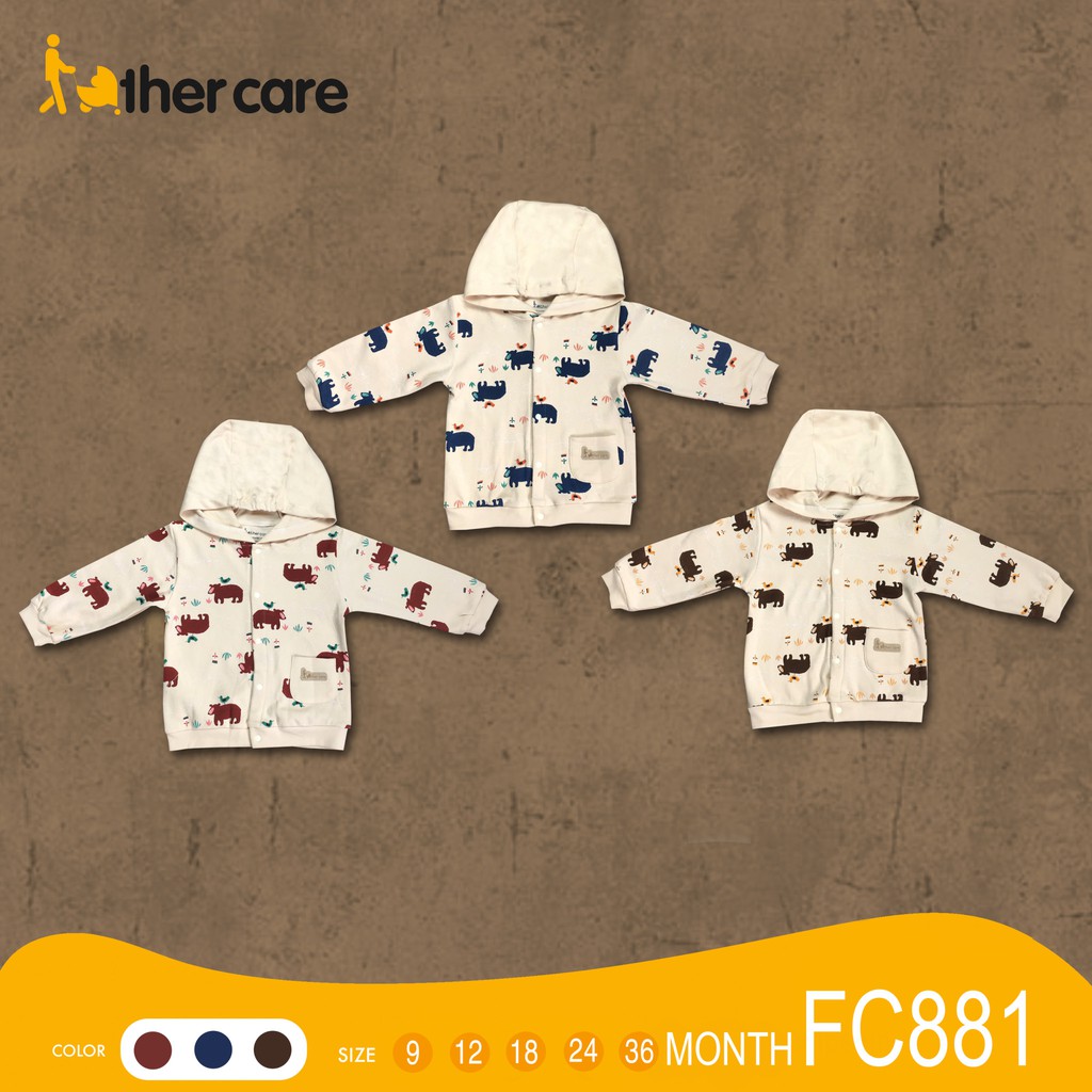 Áo Khoác FatherCare trẻ em Mũ Cài Giữa Nỉ - Gấu FC881