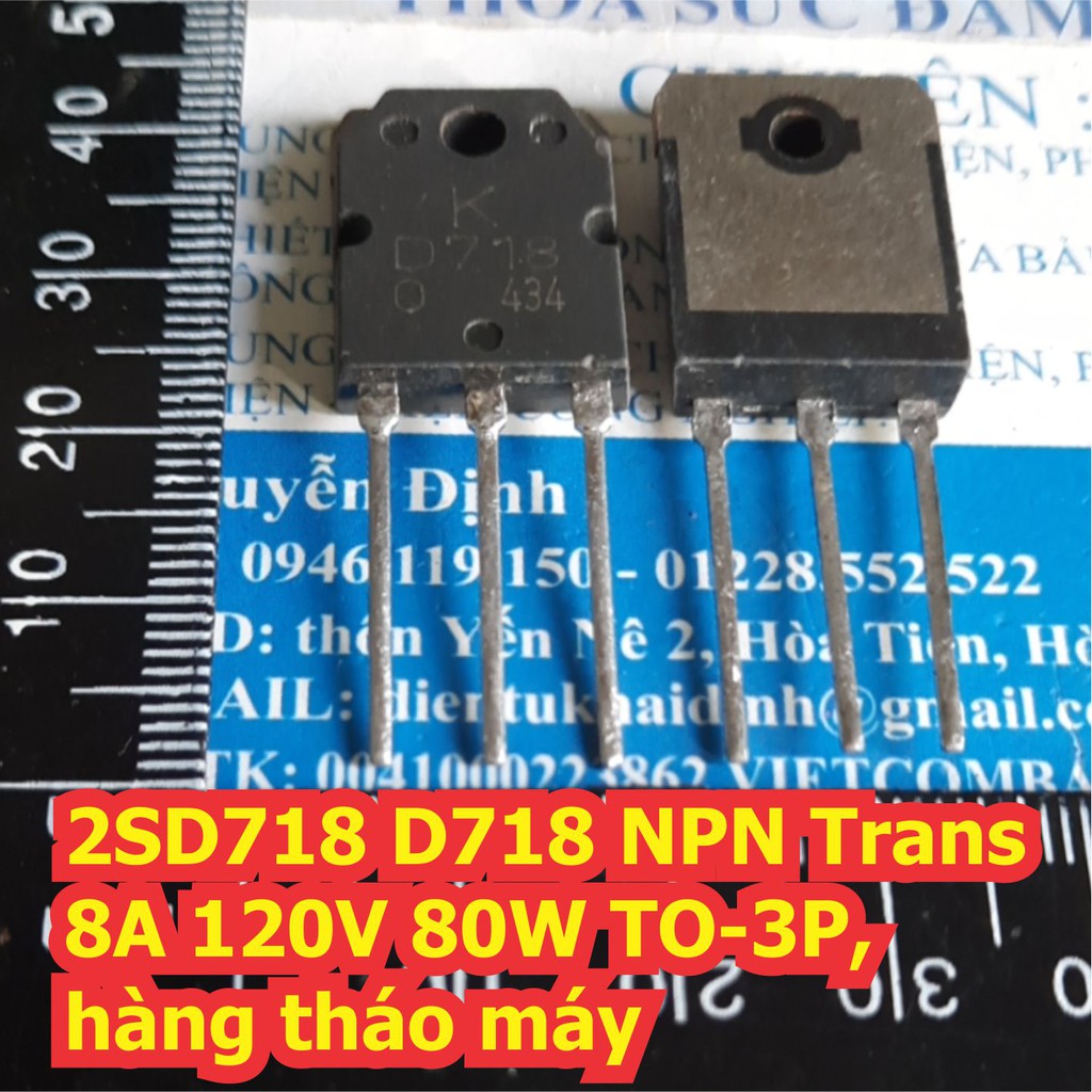 3 con 2SD718 D718 NPN Trans 8A 120V 80W TO-3P, hàng tháo máy kde7064