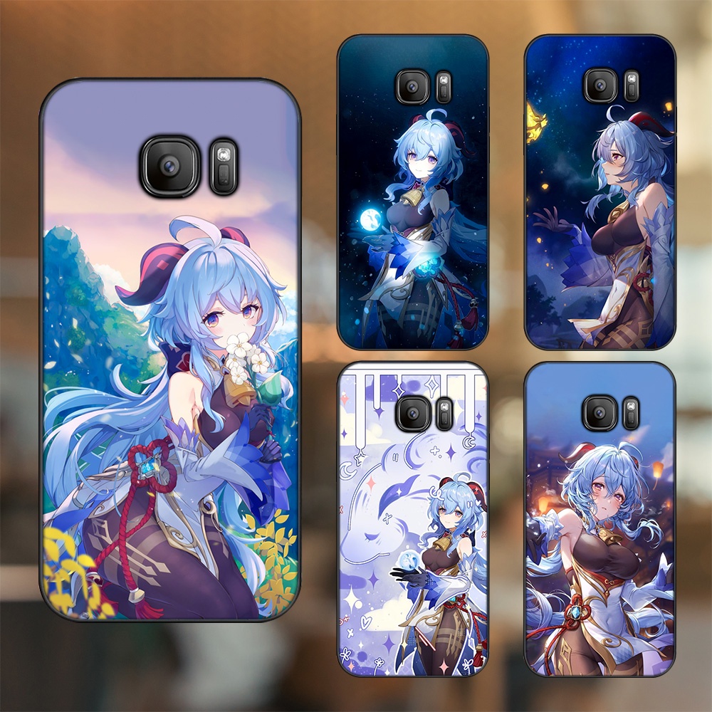 Ốp lưng Samsung S6, S6 Edge, S6 Edge Plus, S7, S7 Edge viền đen in hình Ganyu Genshin Impact