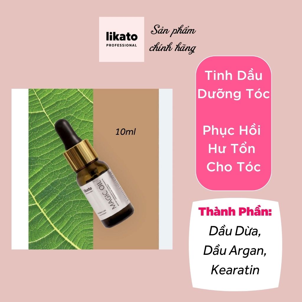 Tinh dầu dưỡng tóc, dầu dưỡng tóc argan dầu dừa keratin RECOVERY LIKATO PROFESSIONAL 10ml