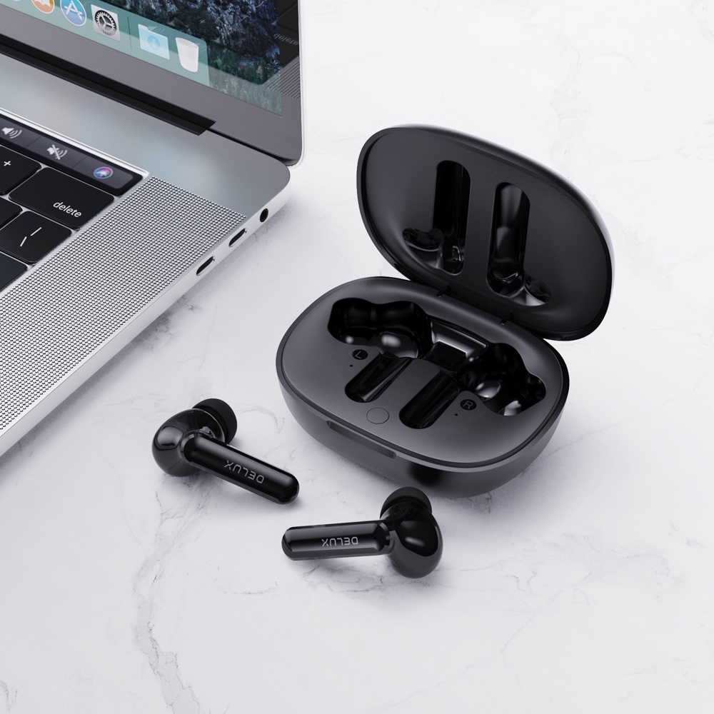 Tai nghe không dây Delux DT5 TWS chống thấm nước có thể sạc lại kèm mic