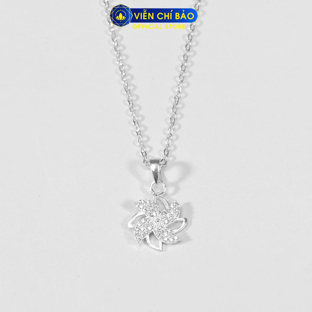 Dây chuyền bạc nữ hoa chong chóng chất liệu bạc 925 thời trang phụ kiện trang sức Viễn Chí Bảo D400813