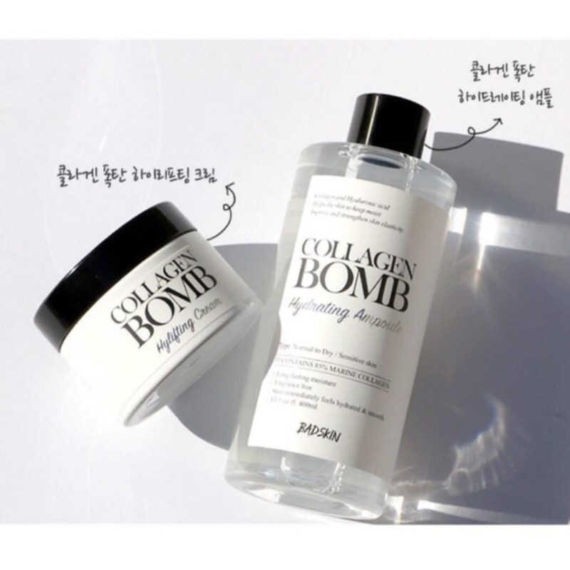 Toner nước hoa hồng cấp ẩm dưỡng trắng căng bóng da Badskin hyaluronic spa và collagen bomb thuỷ phân bad skin