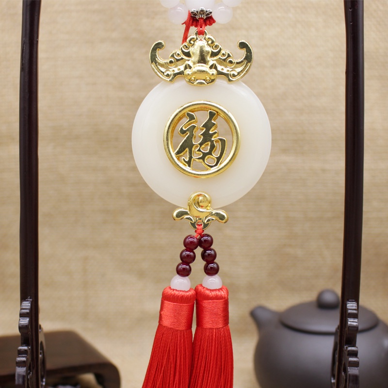 Mặt dây chuyền, ngọc bội, khánh treo xe ô tô hình chữ phúc, Phụ kiện xe hơi giá rẻ