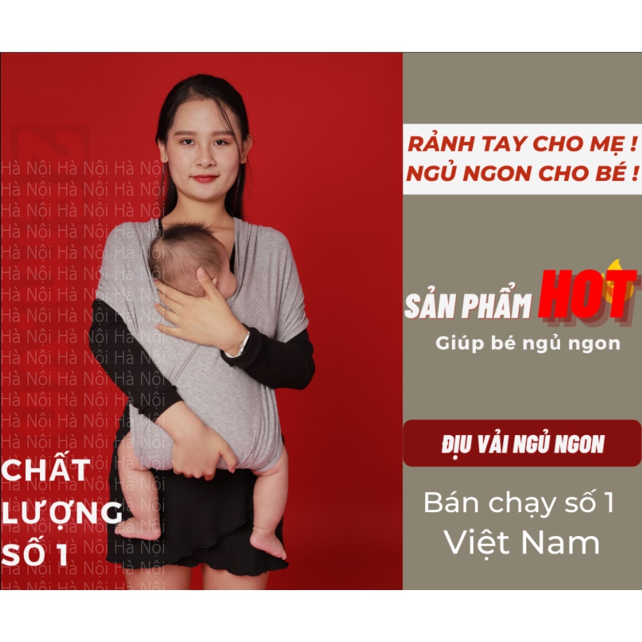 [SIÊU RẺ] (HÌNH THẬT) Địu sling vải em be sling cho em bé chỉnh size - 0  -24 tháng - Hà Nội