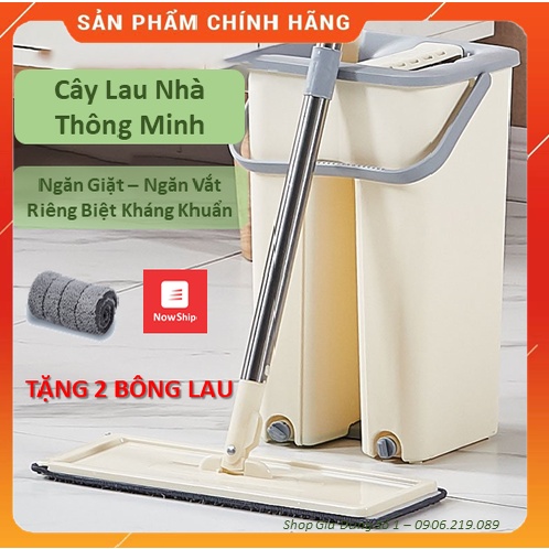 Cây Lau Nhà Tự Động Chổi Lau Nhà Thông Minh Đầu Xoay 360 Độ Cán Inox Chắc Chắn Tiện Dụng
