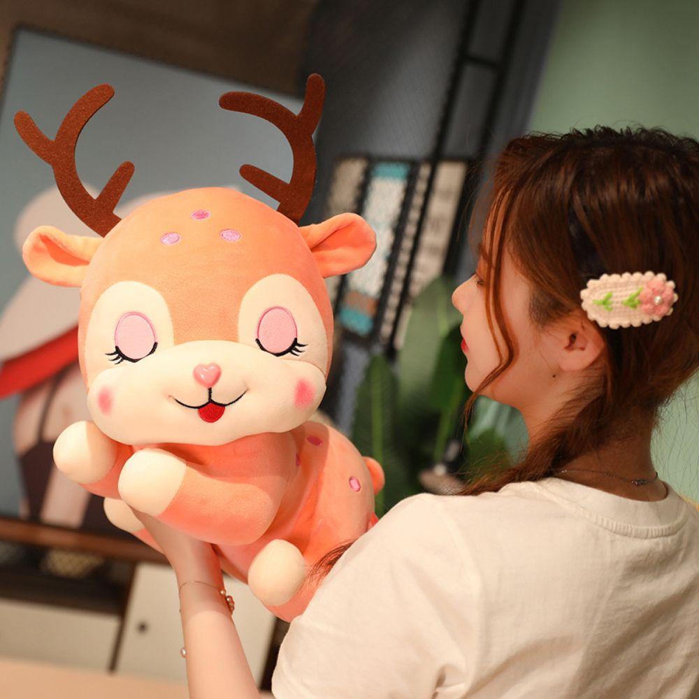 Đồ chơi nhồi bông Hình Chú Hươu Hoạt Hình Dễ Thương Cho Bé