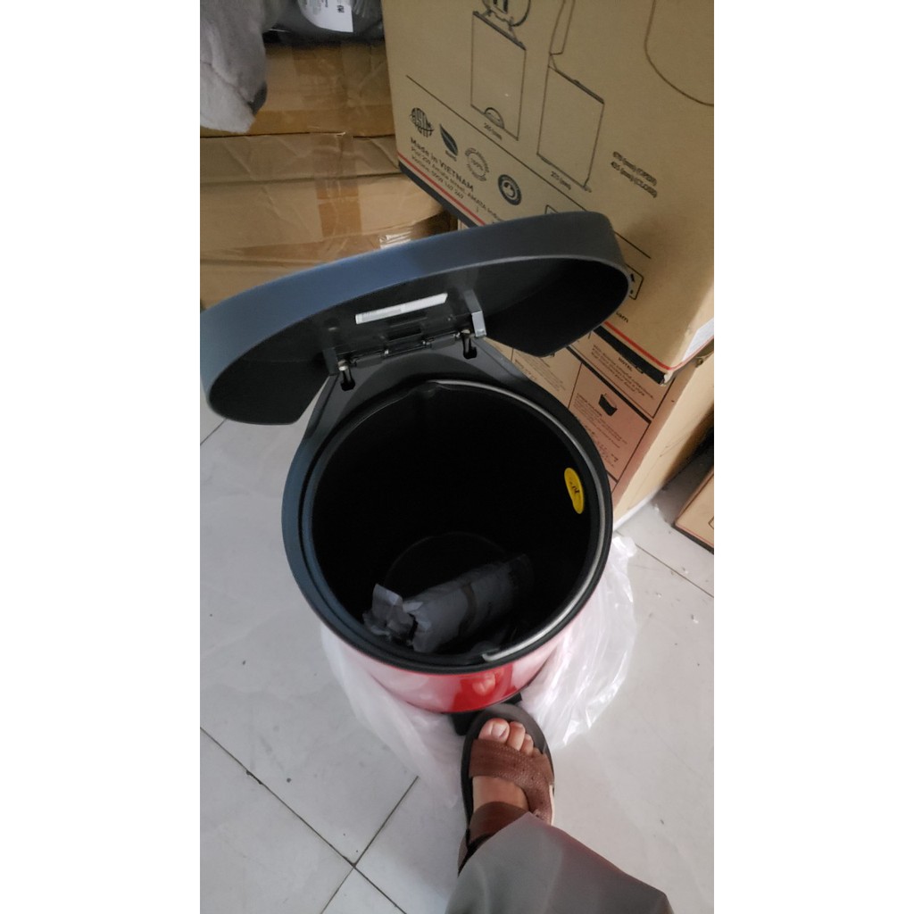 Thùng rác INOX cao cấp FITIS tròn SIÊU ĐẸP