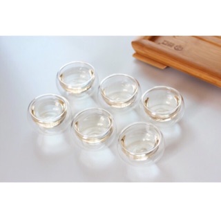 Set 6 chén tròn 2 lớp kèm đĩa kê