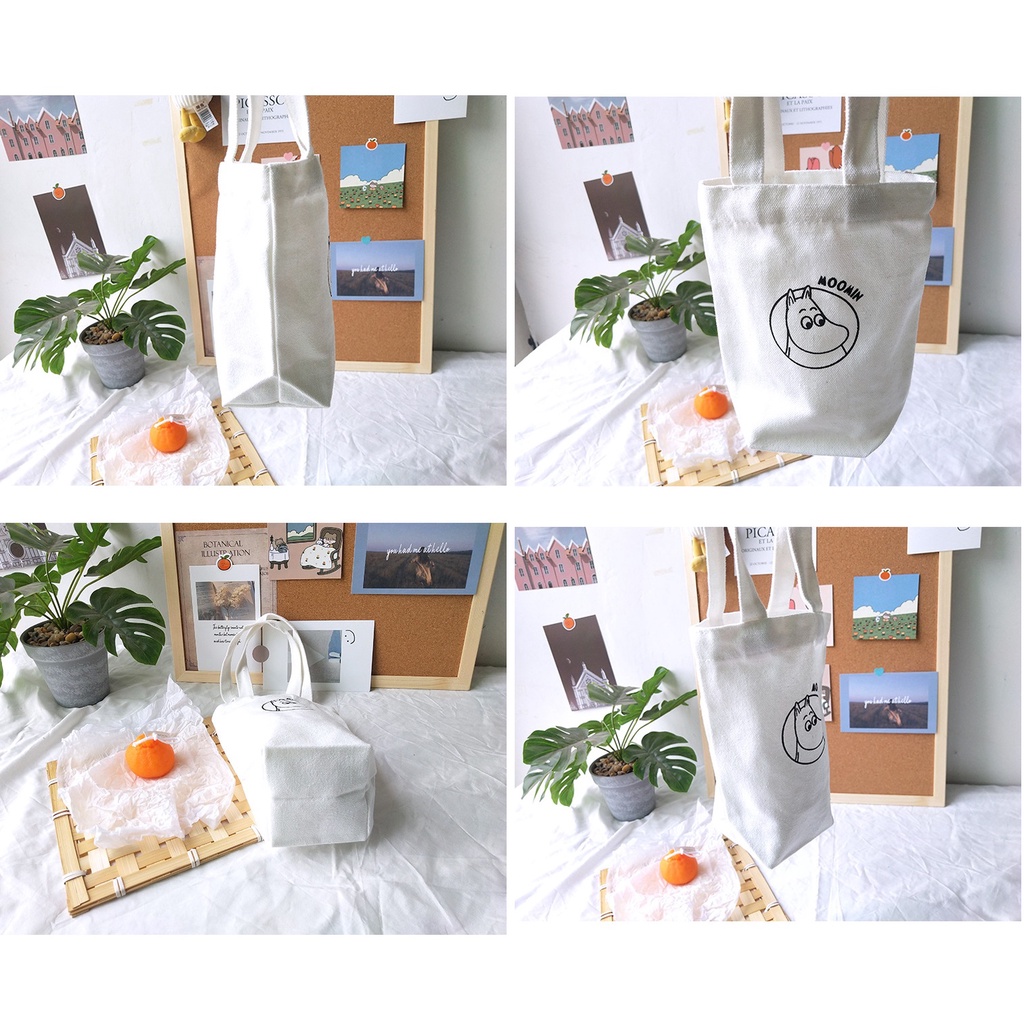 Túi vải canvas Daisy Decor đựng ly giữ nhiệt hình dễ thương