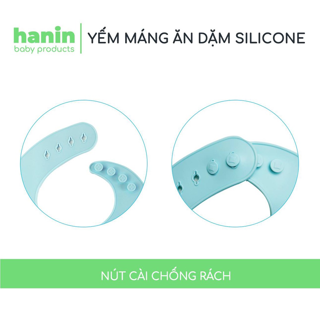 Yếm ăn dặm silicon có máng blw cho bé Hanin YAD003