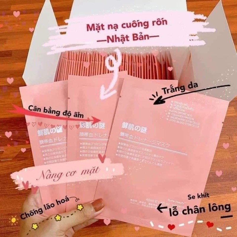Hộp 50 miếng mặt nạ nhau thai cừu Rwine Beauty Nhật Bản