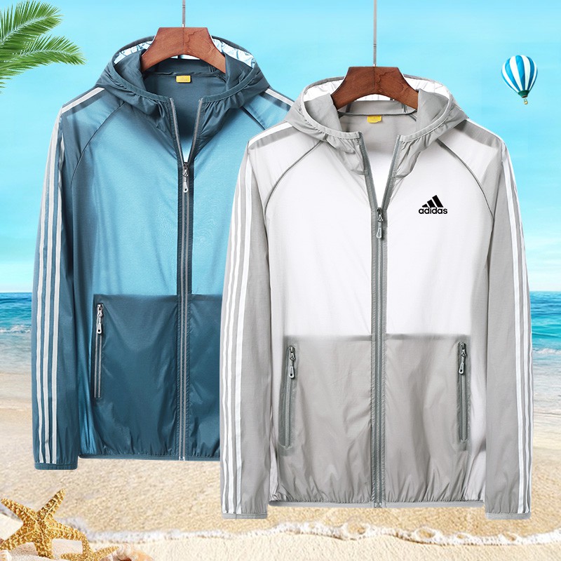 Áo Khoác Thể Thao Adidas Mỏng Có Mũ Trùm Đầu Chống Nắng Dành Cho Nam Và Nữ