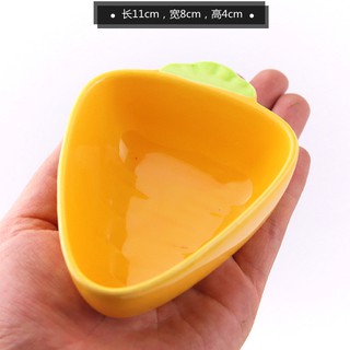 Chén sứ cà rốt nhỏ cho hamster/sóc/nhím/dumbo/rat/fat tail