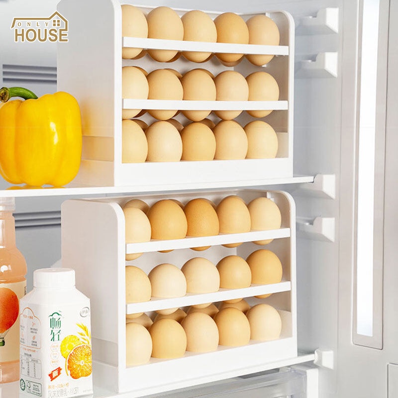ONLY HOUSE Hộp Đựng Trứng Nắp Lật Phân Loại Đặc Biệt Chống Rơi Cho Tủ Lạnh Nhà Bếp