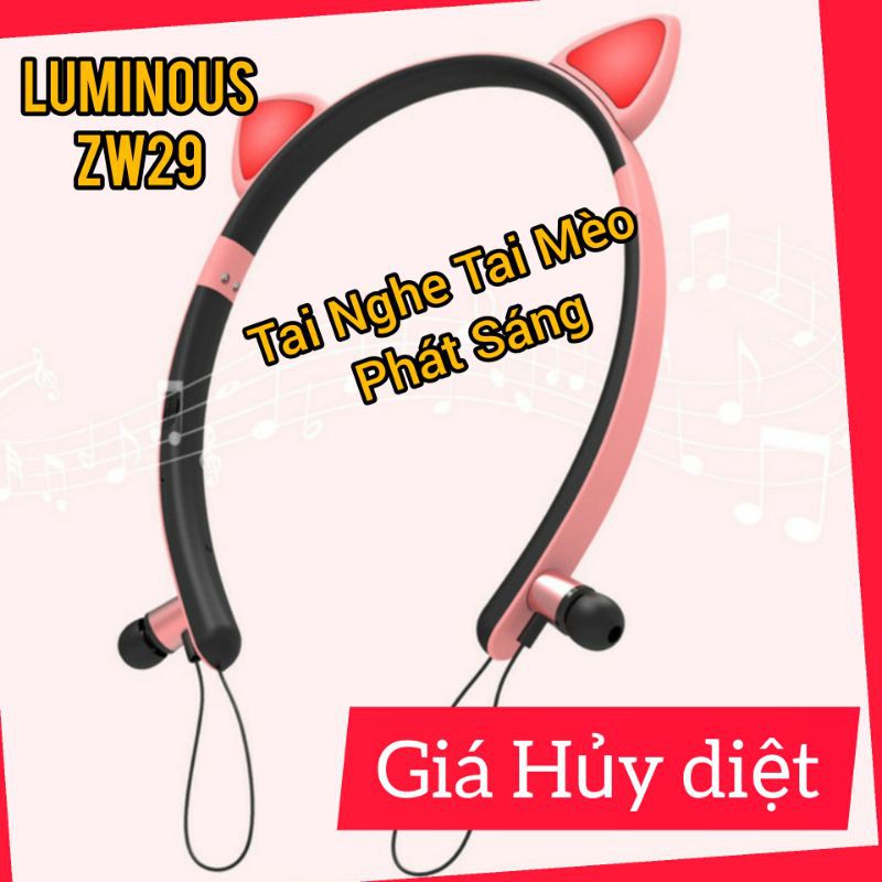 Tai Nghe Tai Mèo Tai Nghe Luminous Zw29 Phát Sáng Siêu Rễ Thương