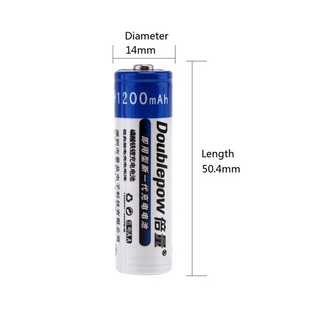 [MỚI 100%-DUNG LƯỢNG THỰC]Bộ 4 pin sạc AA 1200Mah/AAA-900Mah Doublepow dùng cho điều khiển các trò chơi điện tử đồng hồ.