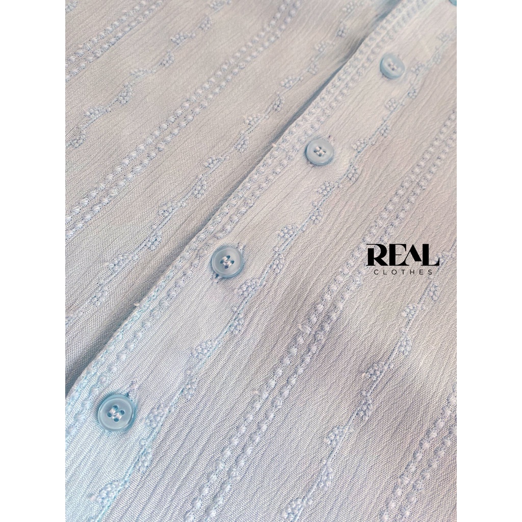 Áo kiểu nữ form suông summer blue_REAL