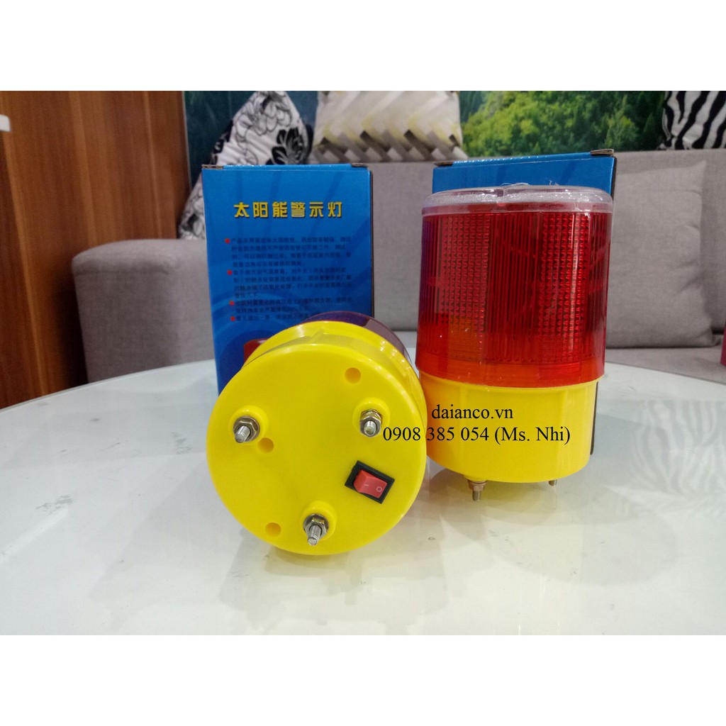 Đèn Cảnh Báo Năng Lượng Mặt Trời JS-01- Hình thật, có sẵn