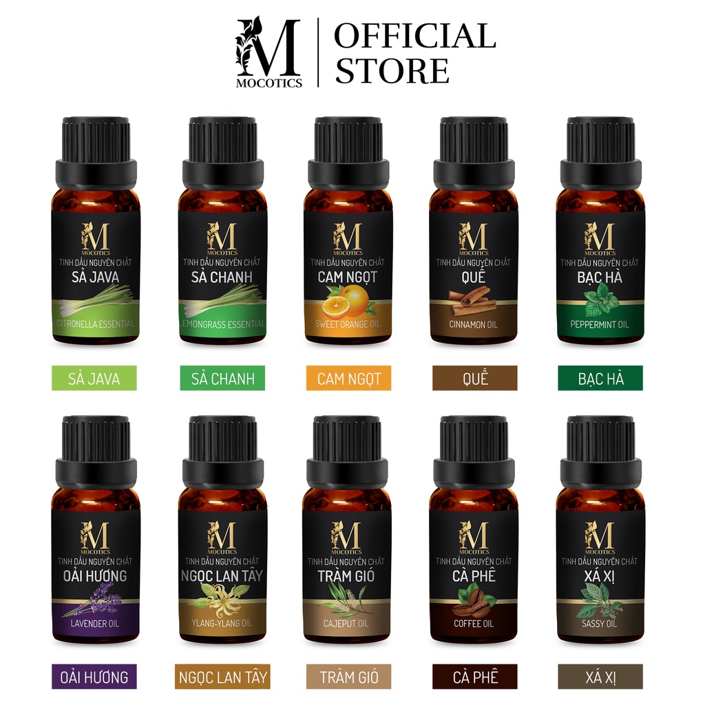 Tinh Dầu Thiên Nhiên Mocotics 10ml | Tự Chọn Mùi | Có Giấy Kiểm Định Của QUATEST3