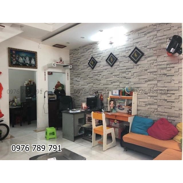 Giấy Dán Tường Giả Gạch Xám 3d Có Keo Sẵn, Decal Dán Tường 10m Bóc Dán Đơn Giản ODINX