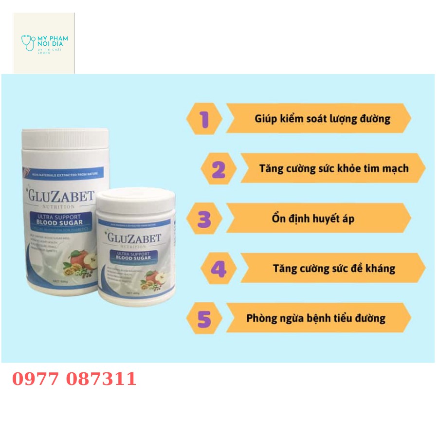 Sữa tiểu đường Gluzabet 400g ổn định đường huyết, ăn ngon ngủ ngon cho mọi người