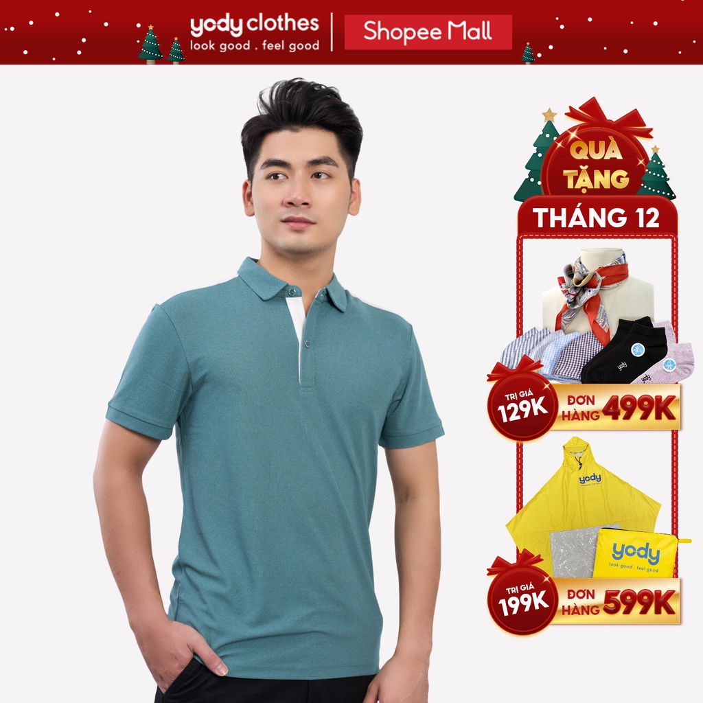 [Mã WABRYD221 giảm 10% đơn 250K] Áo polo hàu nam YODY phối vai mới lạ, khử mùi, thấm hút siêu tốt APM4350