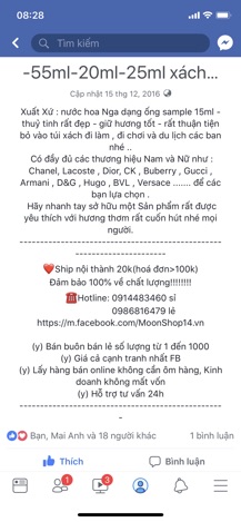 Nước hoa thơm xách tay Nga