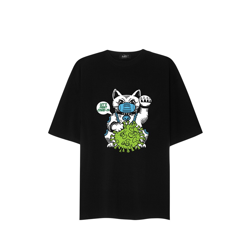 Áo Thun MYO Vải Cotton In Hình LUCKY CAT