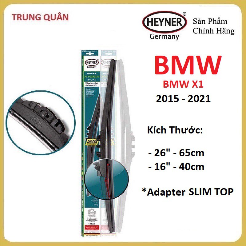 Cần Gạt Mưa BMW X1 2015 - 2021, Bộ gạt mưa mềm Heyner Germany Chính Hãng Cho BMW X1 2015 - 2021, Gạt