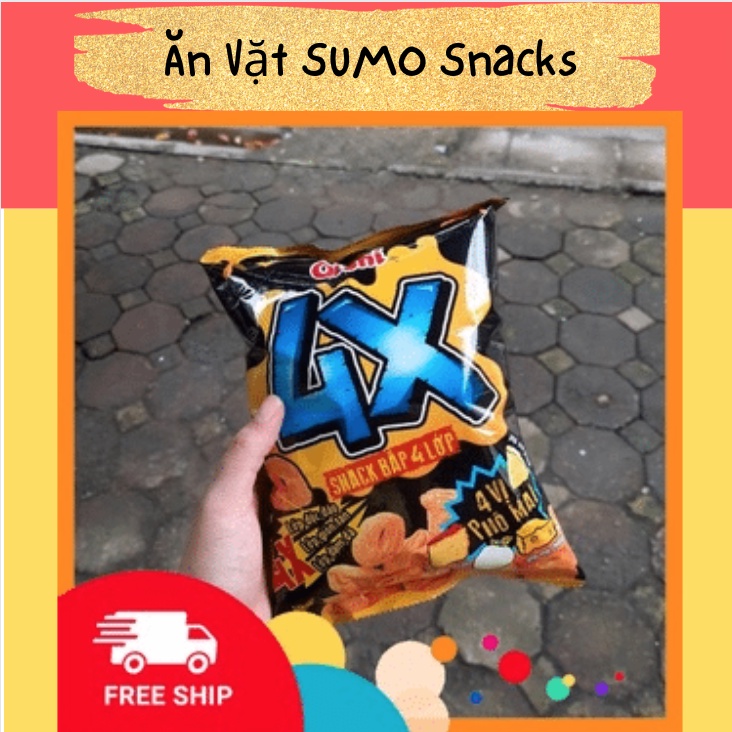 Bim Bim Snack Bắp 4x Vị Pho Mai Oishi 40g-Ăn Vặt Sumo Snack