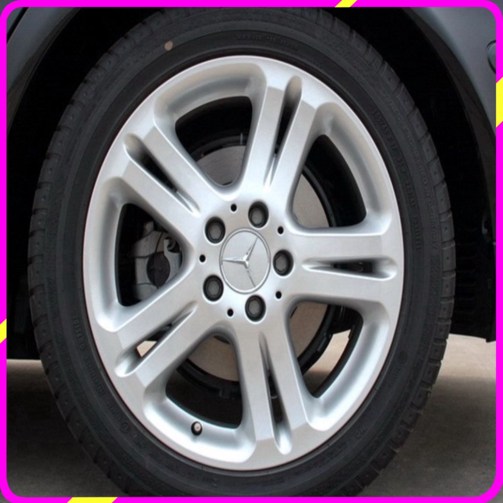 Logo chụp mâm, ốp vành la zăng bánh xe ô tô Mercedes, đường kính 75mm, chất liệu nhựa ABS ca