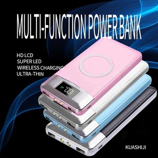 New qi charger led 20000 mah power bank super fast charge