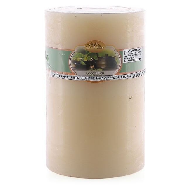 Nến thơm trụ tròn D10H15 Miss Candle FtraMart (Vàng nhạt)