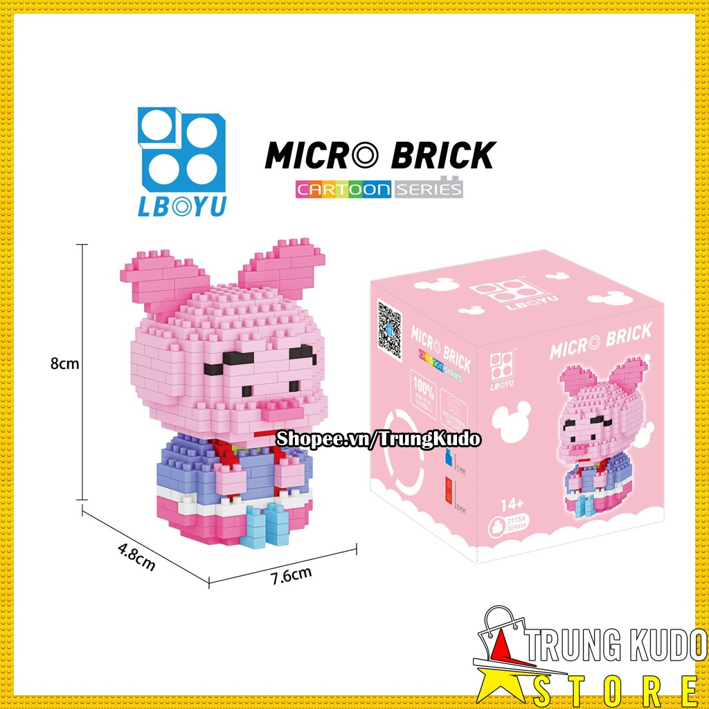 Lego 3D Disney Xếp hình các nhân vật Gấu Lợn Trong Disney Channel - Đồ Chơi Lego Nanoblock làm quà tặng bạn trai bạn gái