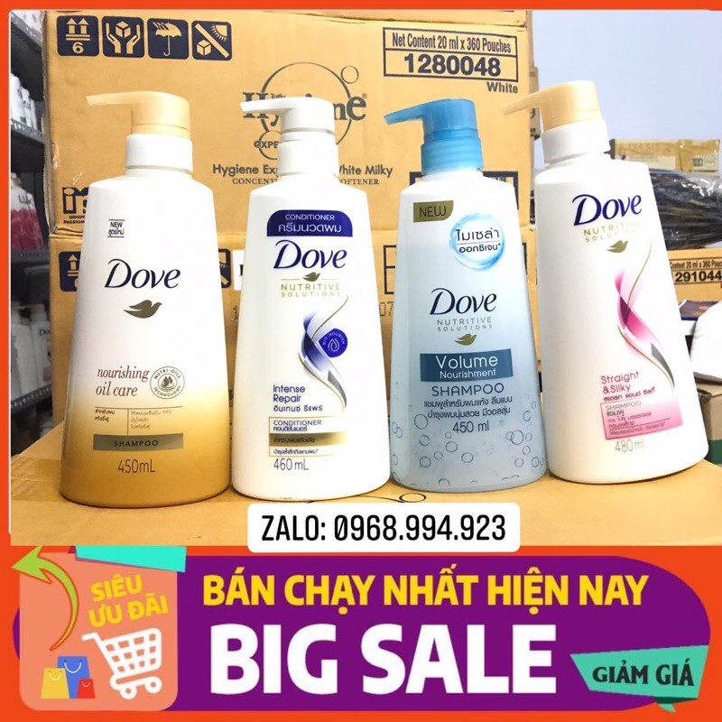 Dầu gội Dove Phục hồi tóc hư tổn Intense Repaie 450ml/chai - Hàng nhập khẩu Thái Lan