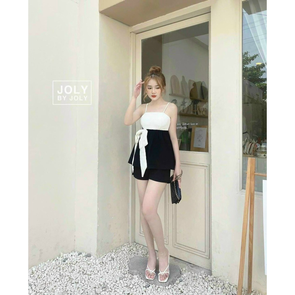 SET BABY DOLL NỮ ÁO QUẦN RỜI CÚP NGỰC NƠ LỚN