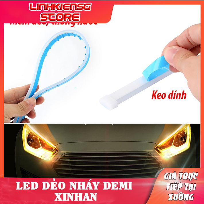 Led dẻo lắp demi xi nhan chạy đuổi kiểu MERCEDES cho xe máy, ô tô - DC 12v