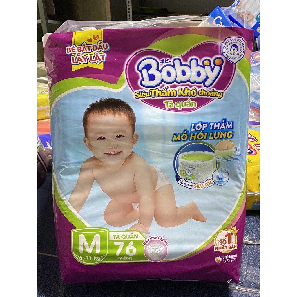 Tã quần BOBBY Size M 76  Miếng (6-11kg)