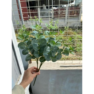 Cụm điểm lá táo 16 nhánh phụ kiện lá điểm bó hoa sáp hoa nhũ hoa lụa trang trí