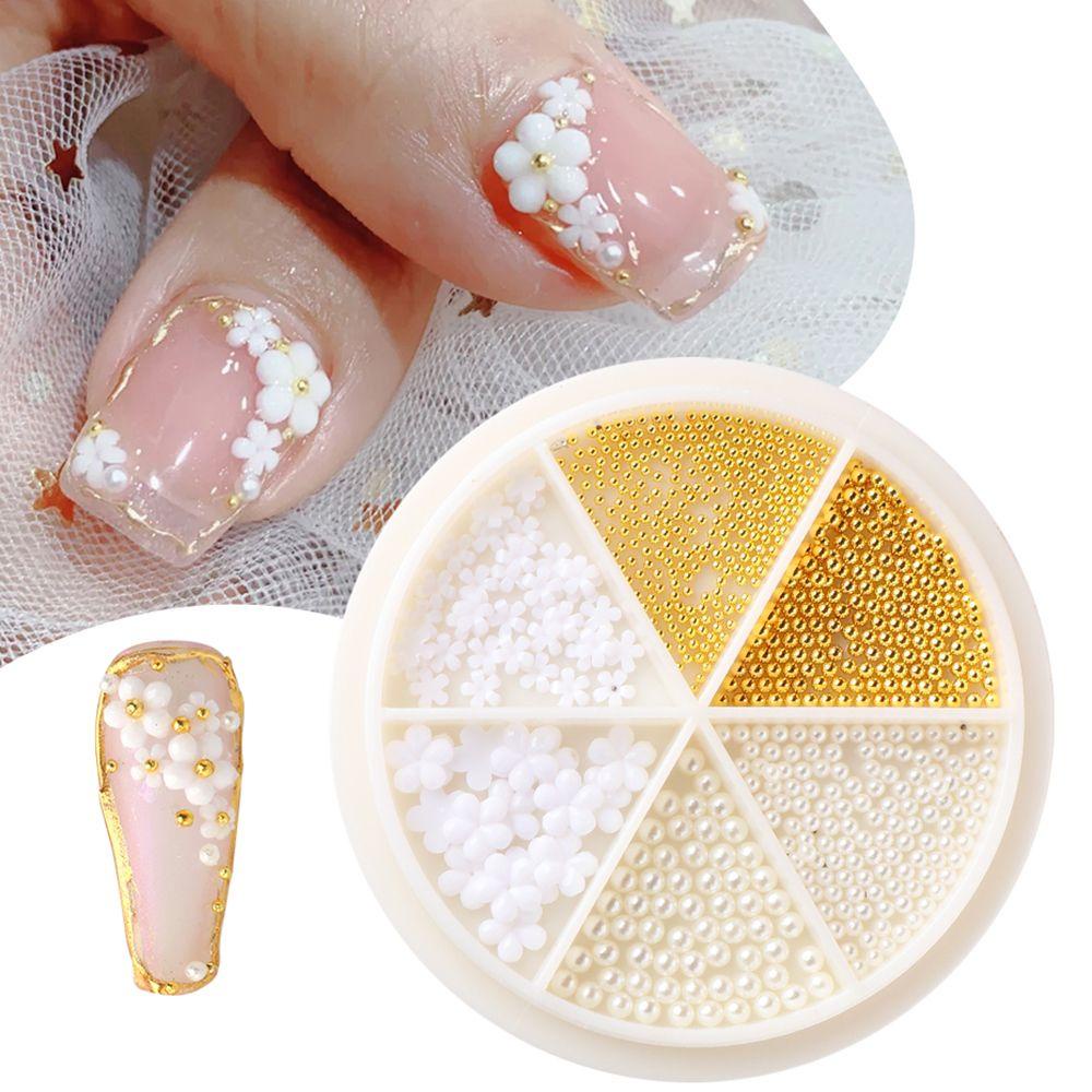 Phụ Kiện Trang Trí Móng Tay Hình Hoa Năm Cánh Bằng Thép Tinh Tế DIY