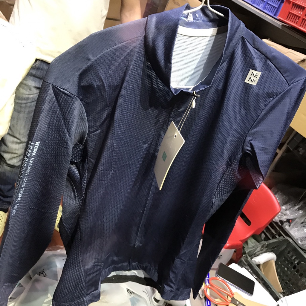 Áo đạp xe dài tay NENK Men's Plain LS Jersey mẫu 3 Xanh đậm