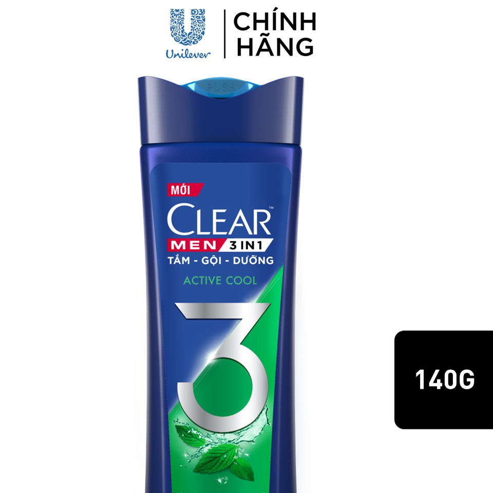 [HB Quà tặng] Dầu Gội Clear 140g (Clear men 3in1/Sạch gàu ngứa) giao mẫu ngẫu nhiên