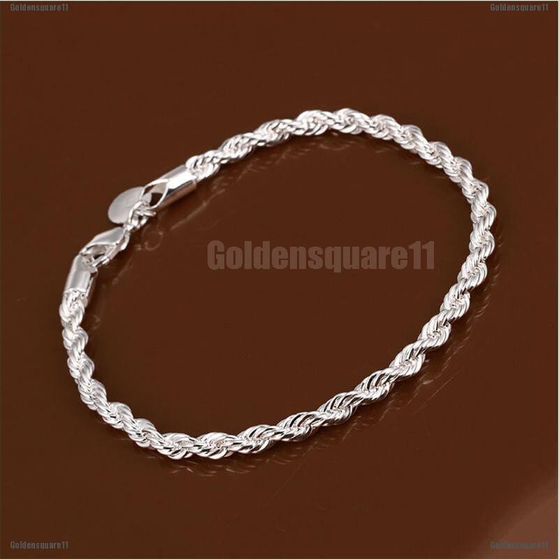 Lắc tay mạ bạc / vàng dạng dây xoắn thiết kế đơn giản chất lượng cao