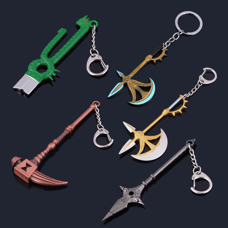 Anime Bảy Tội Lỗi Chết Người Móc Khóa Escanor Rhitta Axe Móc Khóa Nanatsu No Taizai Cosplay Đạo Cụ M