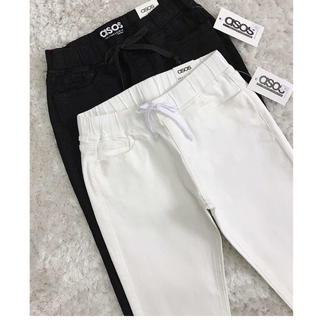 QUẦN BAGGY LƯNG THUN ĐEN TRẮNG XK