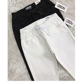 Quần baggy lưng thun đen trắng xk