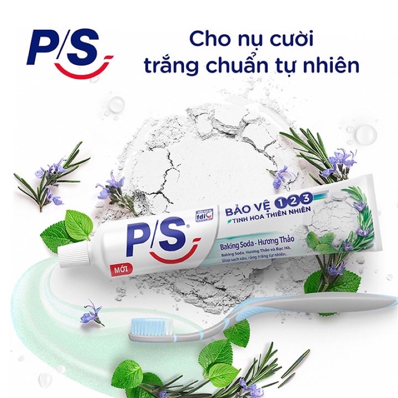[P/S] Kem đánh răng P/S Bảo Vệ Baking Soda Hương Thảo 180g - Tặng KDR Soda 30g