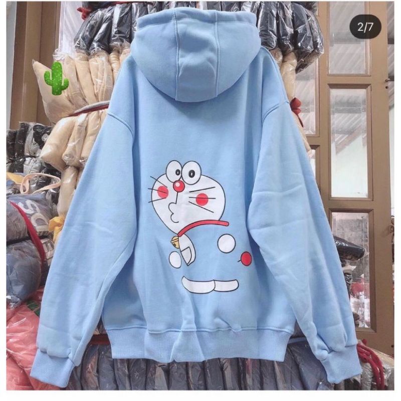 (Video+Ảnh thật)Áo hoodie doremon unisex nam nữ chất nỉ form rộng nón to chùm đầu in hoạt hình Doraemon dễ thương | BigBuy360 - bigbuy360.vn